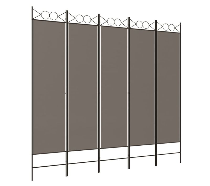 Paravent 5 Panneaux Anthracite 200x220 Cm Tissu