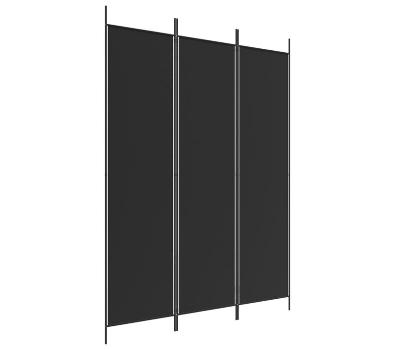 Cloison De Séparation 3 Panneaux Noir 150x200 Cm Tissu