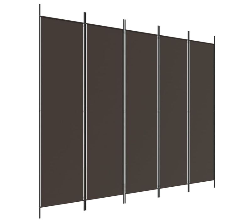 Paravent 5 Panneaux Marron 250x200 Cm Tissu