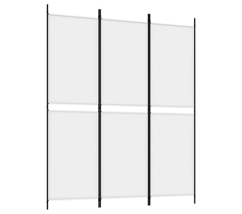 Cloison De Séparation 3 Panneaux Pliable En Tissu Blanc 150 X 180 Cm