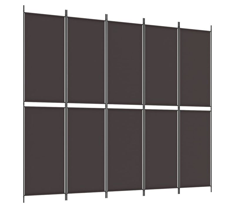 Paravent 5 Panneaux Marron 250x220 Cm Tissu
