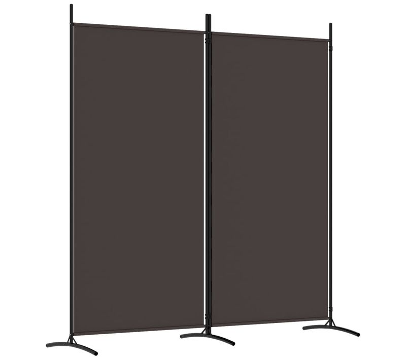 Cloison De Séparation 2 Panneaux Marron 175x180 Cm Tissu