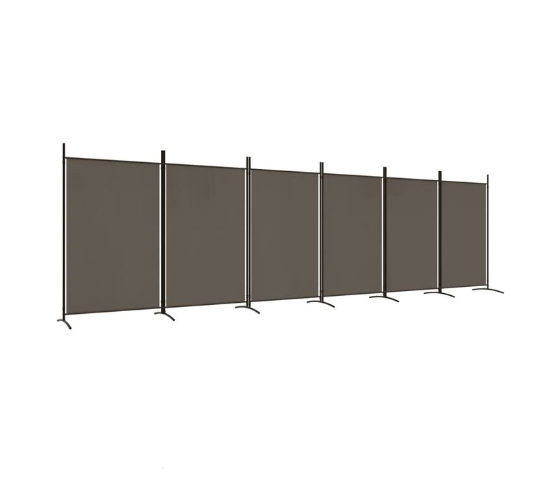 Cloison De Séparation 6 Panneaux Anthracite 520x180 Cm Tissu