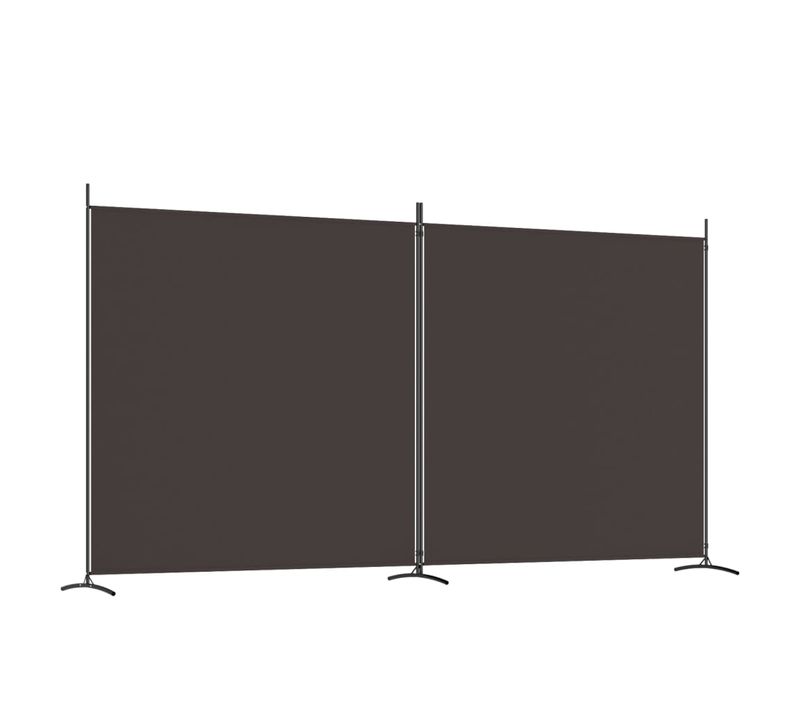 Paravent 2 Panneaux Marron 348x180 Cm Tissu