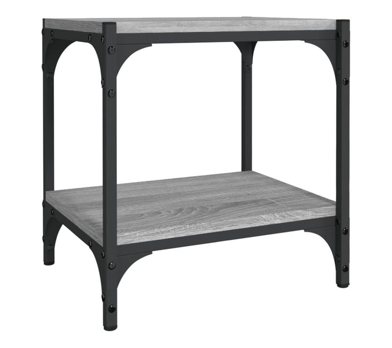 Meuble TV Sonoma Gris 40x33x41 Cm Bois Contreplaqué Et Acier