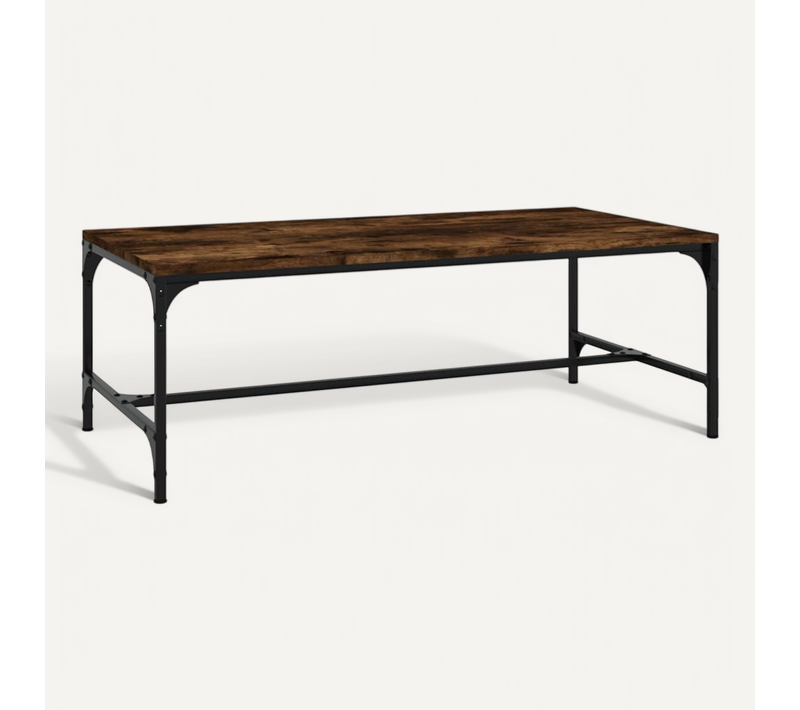 Table Basse Chêne Fumé 100x50x35 Cm Bois Contreplaqué