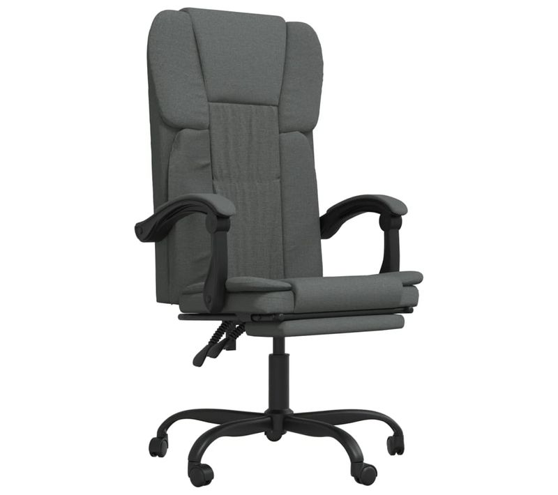 Fauteuil Inclinable De Bureau Gris Foncé Tissu