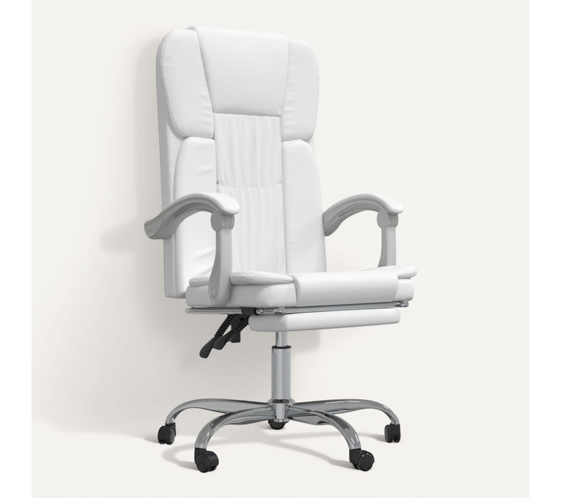 Fauteuil Inclinable De Bureau Blanc Simili