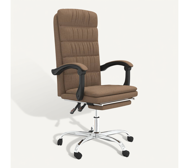 Fauteuil Inclinable De Bureau Marron Tissu