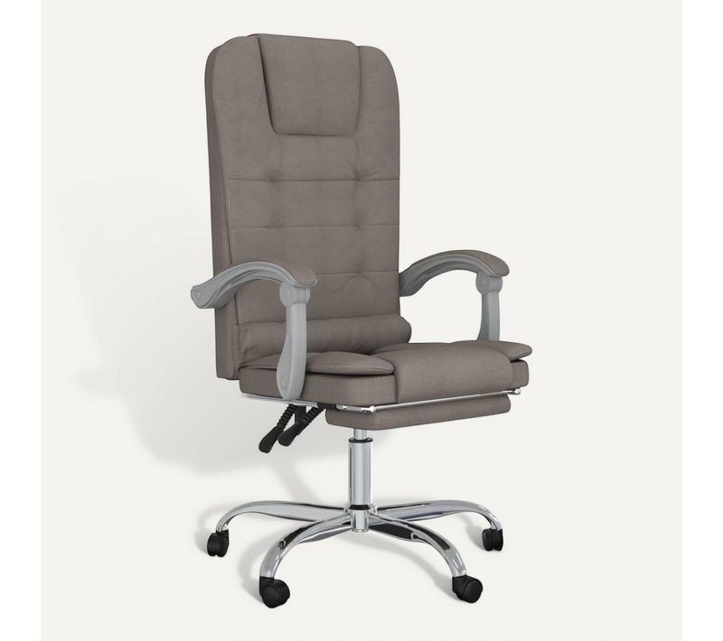 Fauteuil De Massage Inclinable De Bureau Taupe Tissu