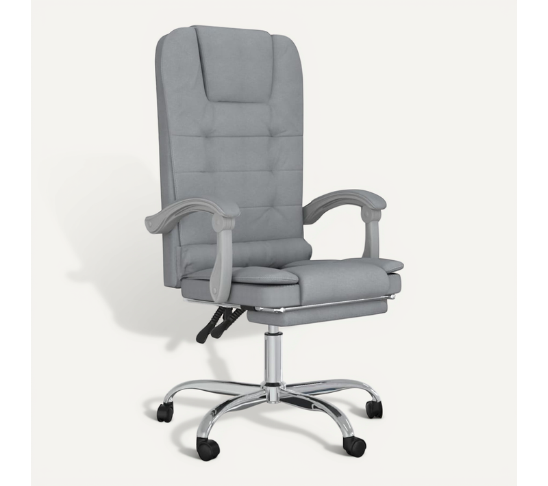 Fauteuil De Massage Inclinable De Bureau Gris Clair Tissu