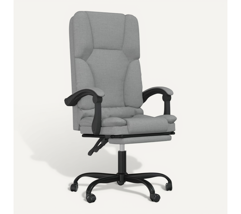 Fauteuil De Massage Inclinable De Bureau Gris Clair Tissu