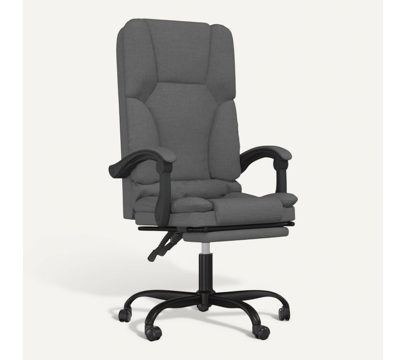 Fauteuil De Massage Inclinable De Bureau Gris Foncé Tissu