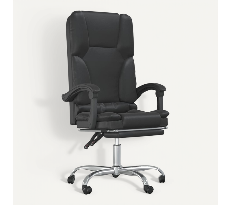 Fauteuil De Massage Inclinable De Bureau Noir Simili