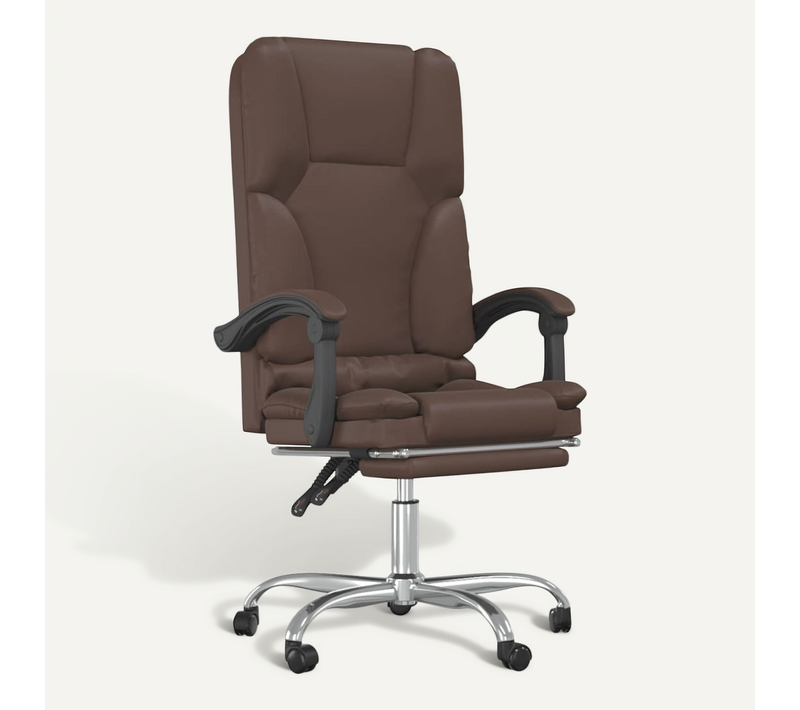 Fauteuil De Massage Inclinable De Bureau Marron Simili