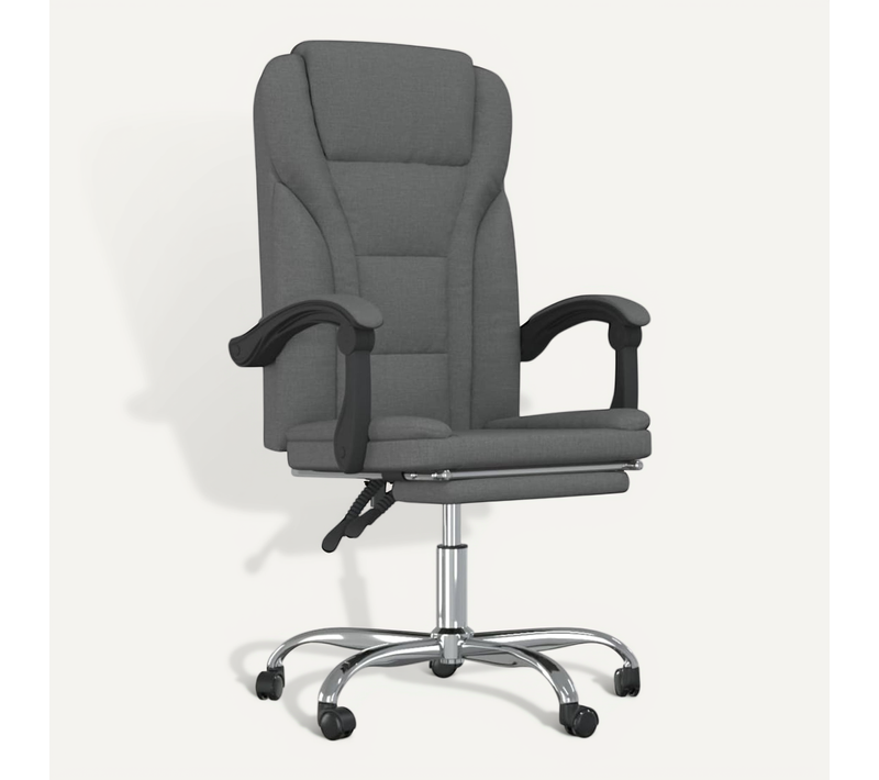 Fauteuil Inclinable De Bureau Gris Foncé Tissu
