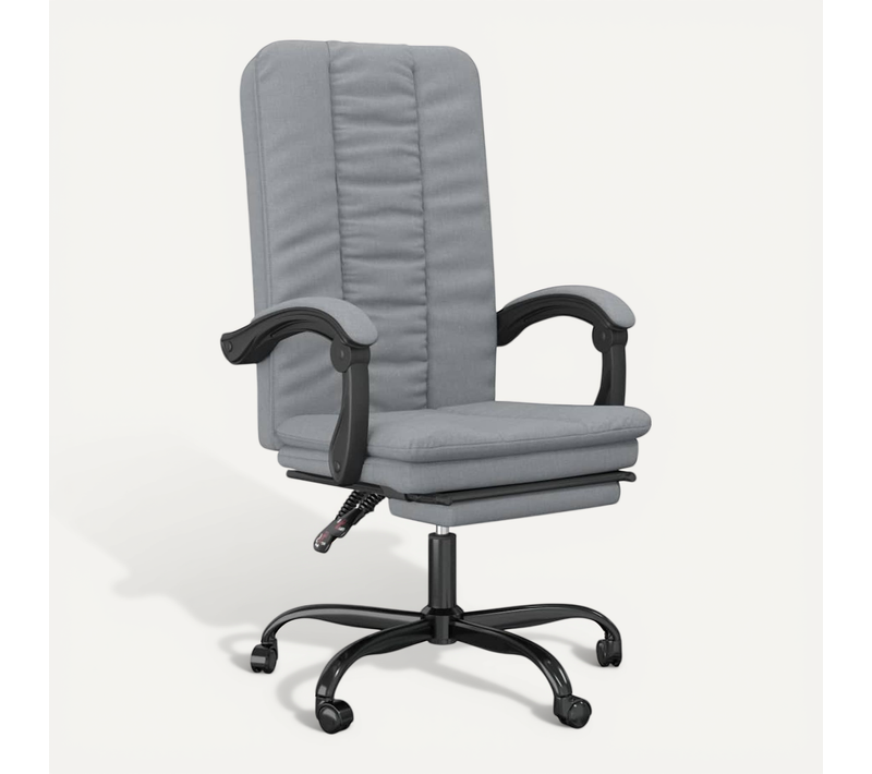 Fauteuil Inclinable De Bureau Gris Clair Tissu