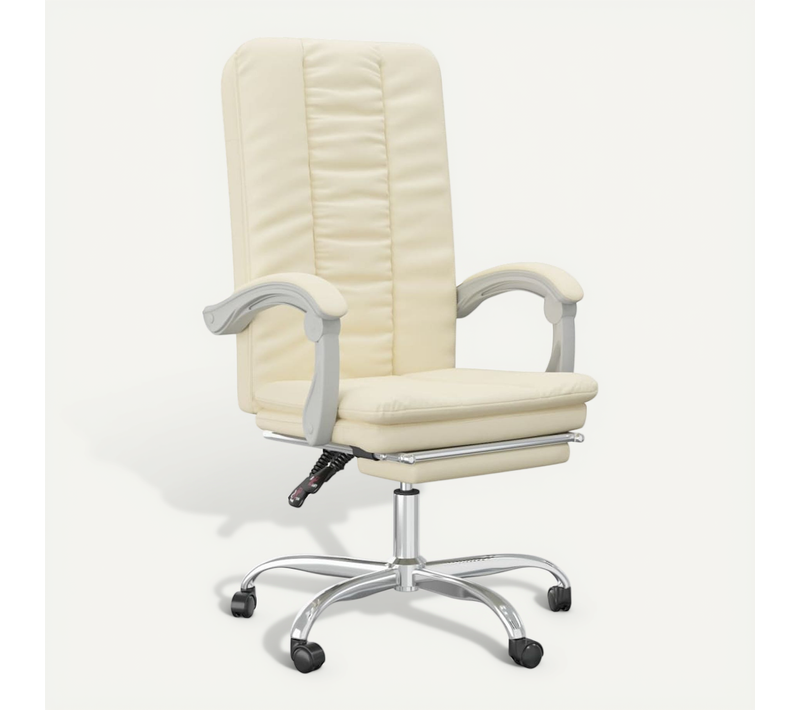 Fauteuil Inclinable De Bureau Crème Simili