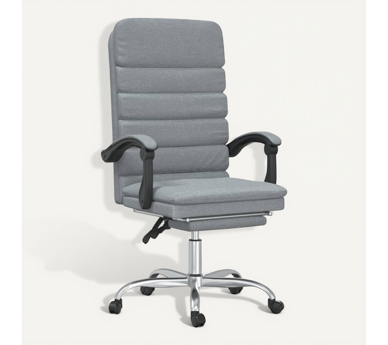 Fauteuil De Massage Inclinable De Bureau Gris Clair Tissu
