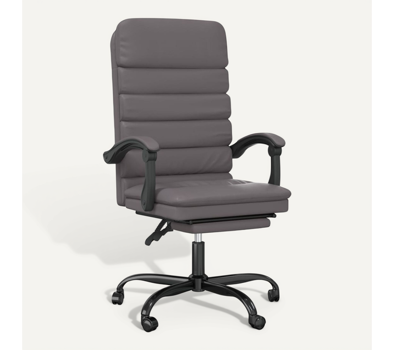 Fauteuil De Massage Inclinable De Bureau Gris Simili