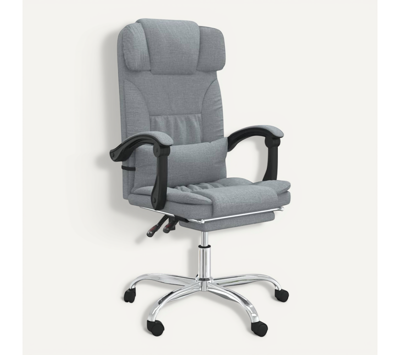 Fauteuil De Massage Inclinable De Bureau Gris Clair Tissu
