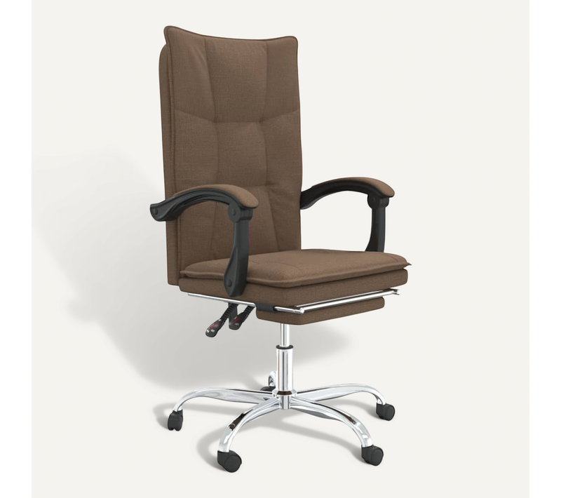Fauteuil Inclinable De Bureau Marron Tissu