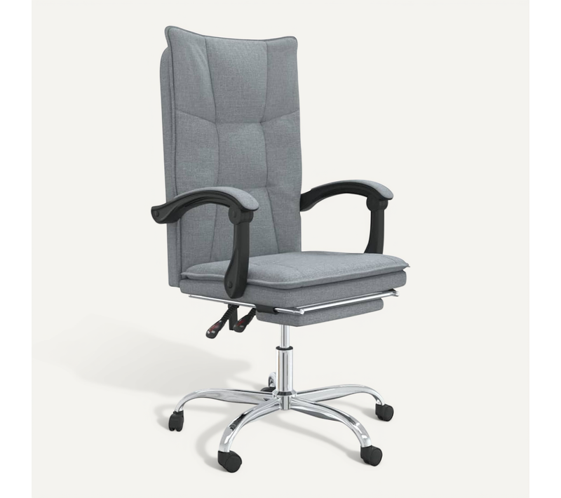Fauteuil Inclinable De Bureau Gris Clair Tissu