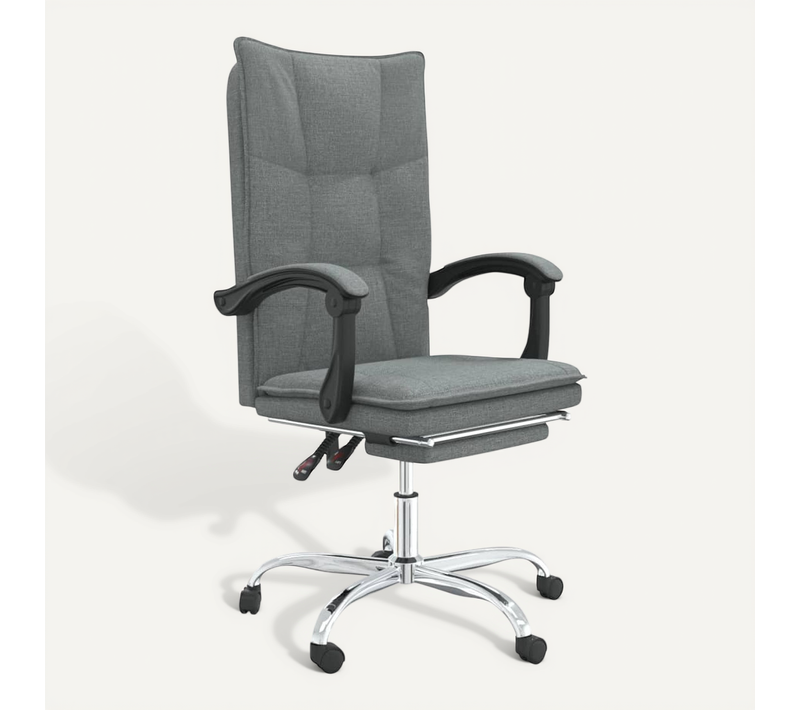 Fauteuil Inclinable De Bureau Gris Foncé Tissu