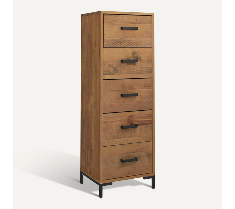Commode 42x35x110 Cm Bois De Pin Massif
