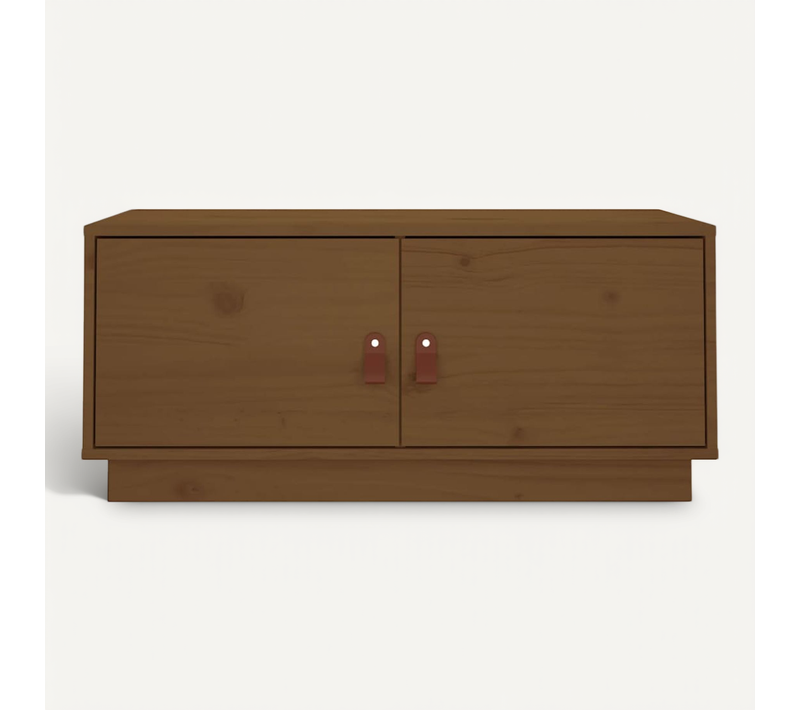 Table Basse Marron Miel 80x50x35 Cm Bois Massif De Pin