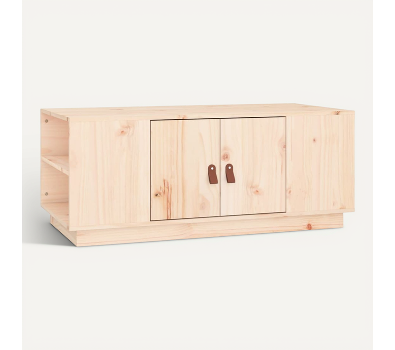 Table Basse 100x50x41 Cm Bois Massif De Pin