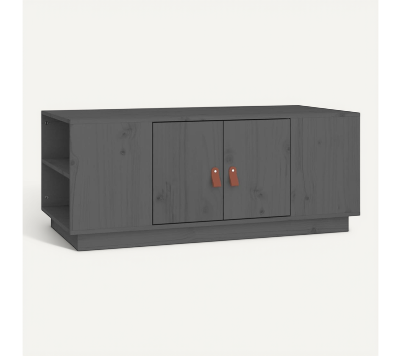 Table Basse Gris 100x50x41 Cm Bois Massif De Pin