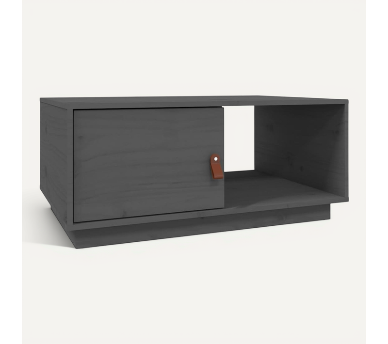Table Basse Gris 80x50x35,5 Cm Bois Massif De Pin