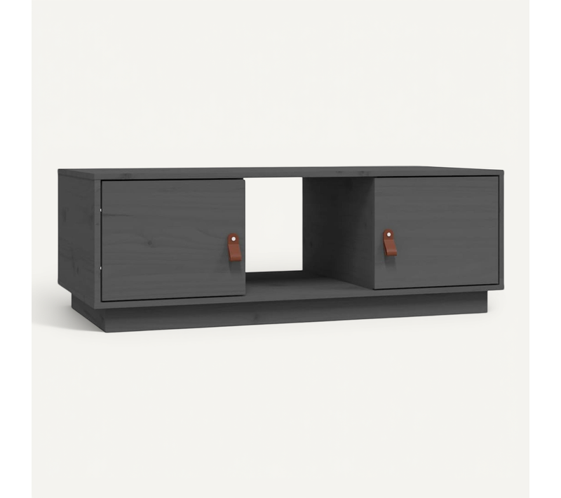 Table Basse Gris 100x50x35 Cm Bois Massif De Pin