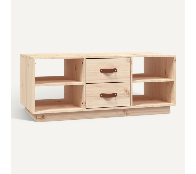 Table Basse 100x50x41 Cm Bois Massif De Pin