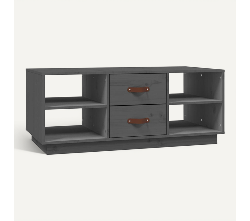 Table Basse Gris 100x50x41 Cm Bois Massif De Pin