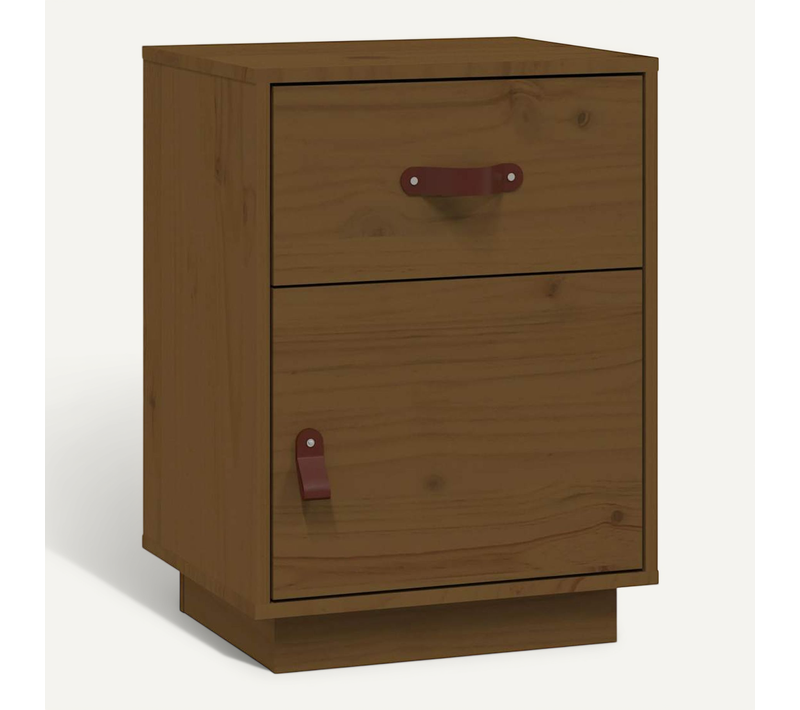 Table De Chevet Marron Miel 40x34x55 Cm Bois De Pin Solide
