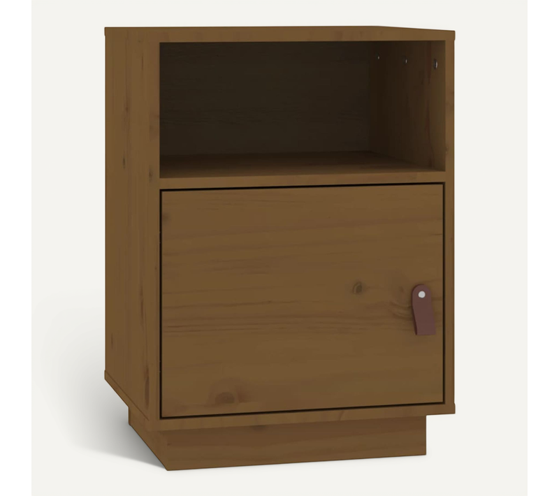 Table De Chevet Marron Miel 40x34x55 Cm Bois De Pin Massif
