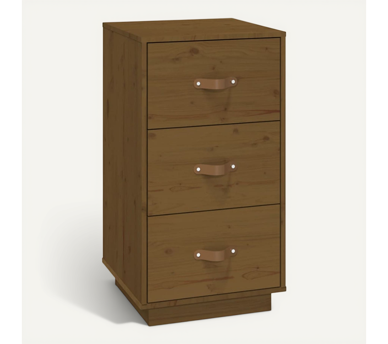 Table De Chevet Marron Miel 40x40x75 Cm Bois De Pin Solide
