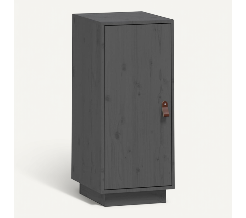 Buffet Gris 34x40x75 Cm Bois Massif De Pin