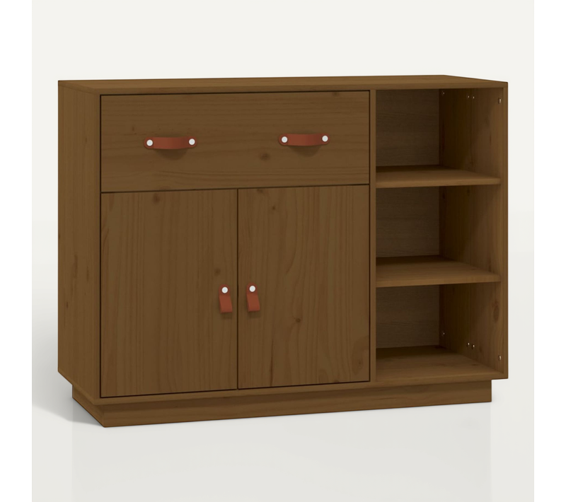Buffet Marron Miel 98,5x40x75 Cm Bois Massif De Pin