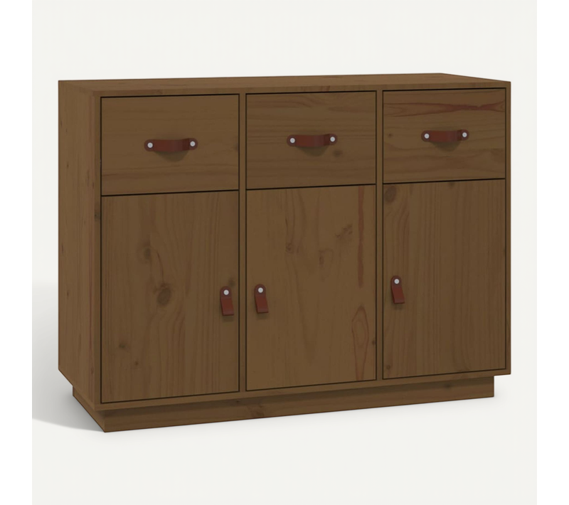 Buffet Marron Miel 100x40x75 Cm Bois Massif De Pin
