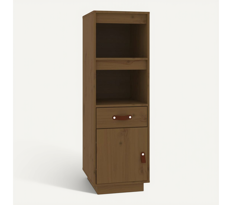 Buffet Haut Marron Miel 34x40x108,5 Cm Bois Massif De Pin