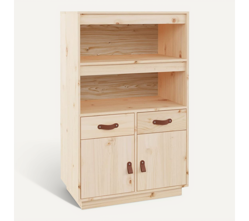 Buffet Haut 67x40x108,5 Cm Bois Massif De Pin