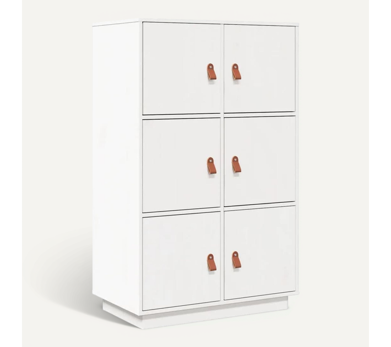 Buffet Haut Blanc 67x40x108,5 Cm Bois Massif De Pin