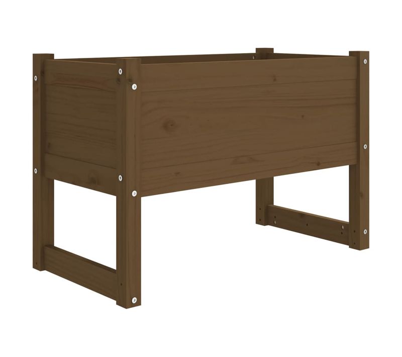 Jardinière Marron Miel 78x40x52 Cm Bois Massif De Pin