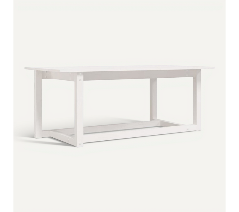 Table Basse Blanc 110x55x45 Cm Bois Massif De Pin