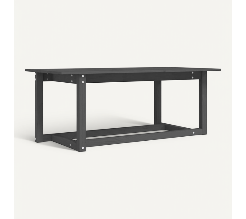 Table Basse Gris 110x55x45 Cm Bois Massif De Pin