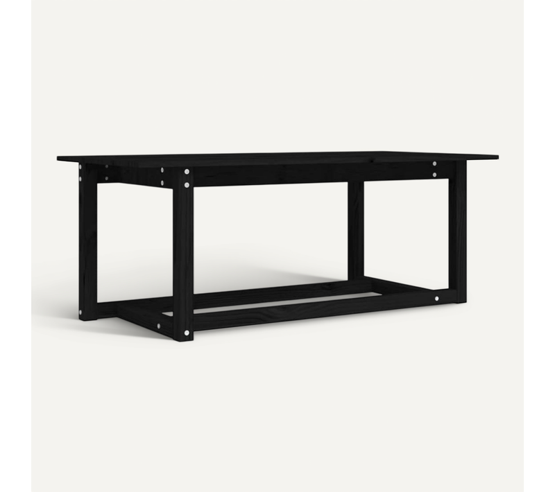 Table Basse Noir 110x55x45 Cm Bois Massif De Pin