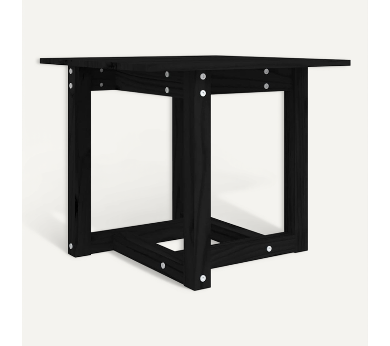 Table Basse Noir 50x50x45 Cm Bois Massif De Pin
